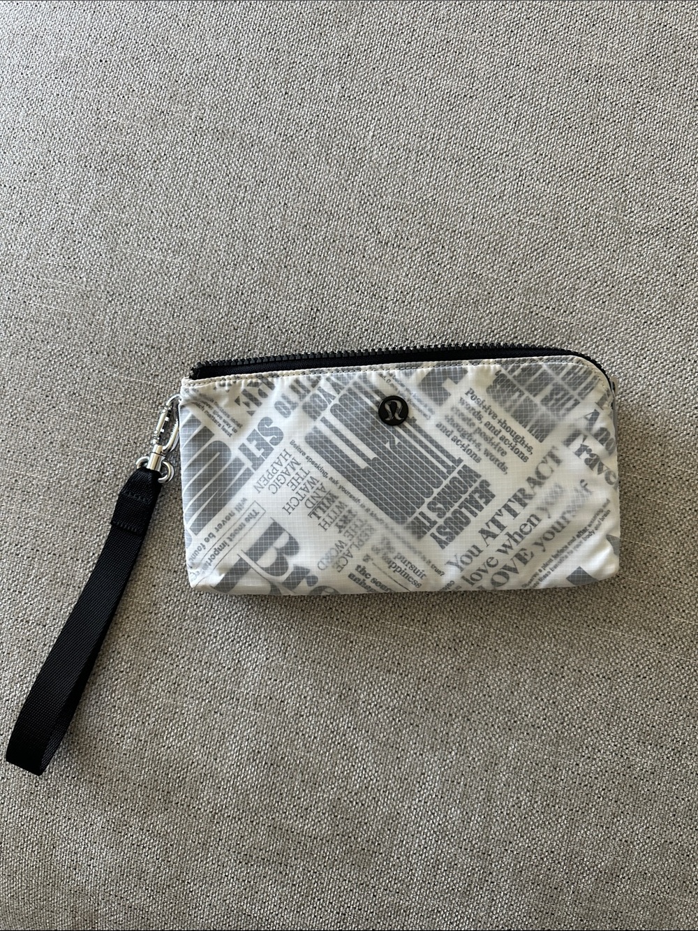 lululemon athletica Black and White Graphic Wristlet